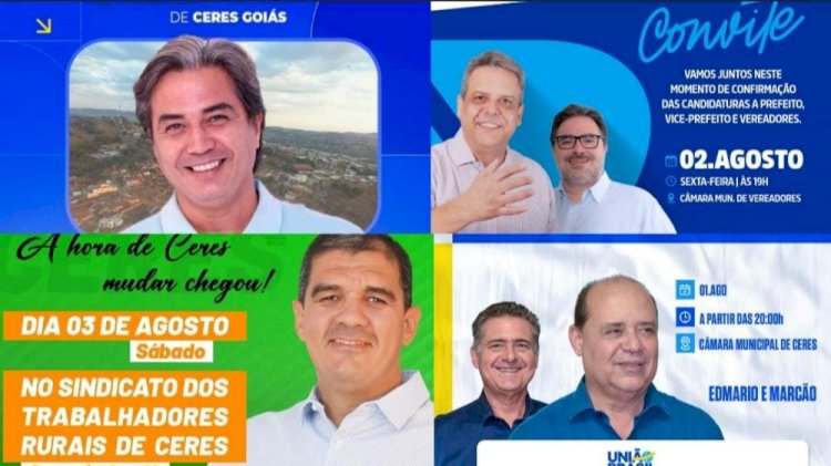 Eleições 2024: Veja datas e horários das convenções para prefeito e Vereadores em Ceres