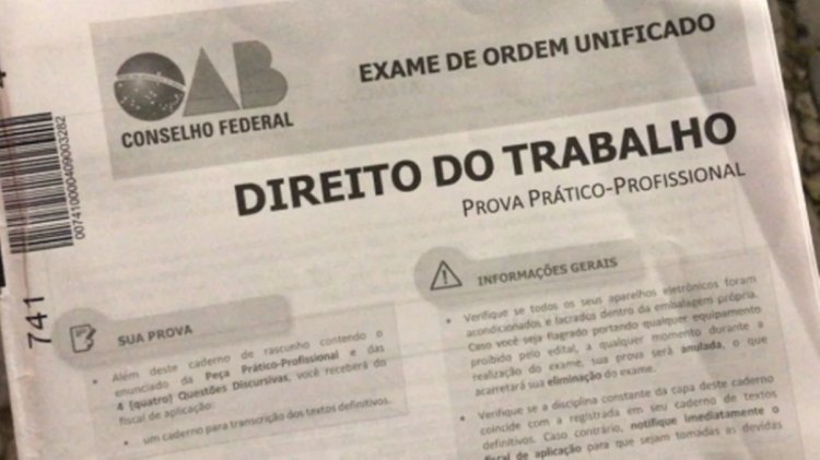 Gabarito definitivo da OAB considera duas peças em questão polêmica e reprovação é de 75,7%, diz candidata