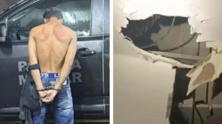 Teto de shopping desaba e adolescente cai em cima de PM durante tentativa de fuga em Anápolis