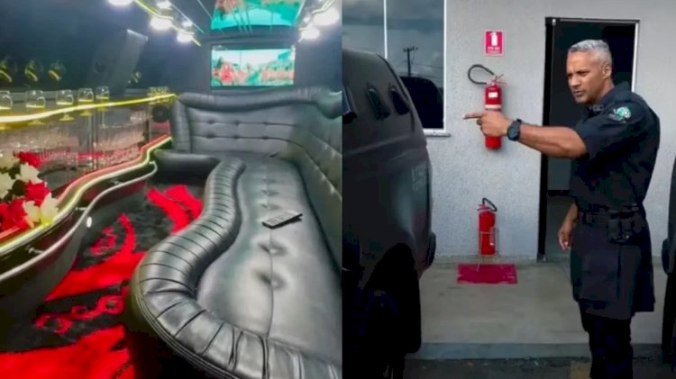 Subtenente da PMGO faz meme mostrando interior ‘luxuoso’ de camburão da viatura; vídeo