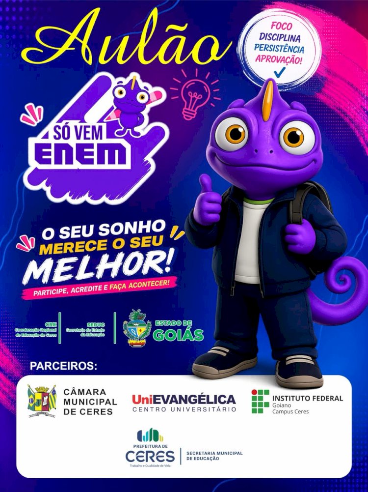 ''Só Vem ENEM 2026'': Câmara Municipal de Ceres recebe evento preparatório para o exame