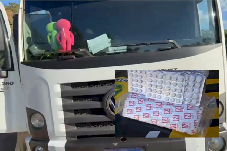 PRF prende caminhoneiro com cerca de 3 mil comprimidos de rebite na BR-153, em Porangatu